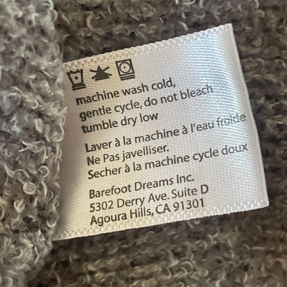 Barefoot Dreams CozyChic Lite draped open-front cardigan, HeatherGray L/XL, 436 - Picture 5 of 6